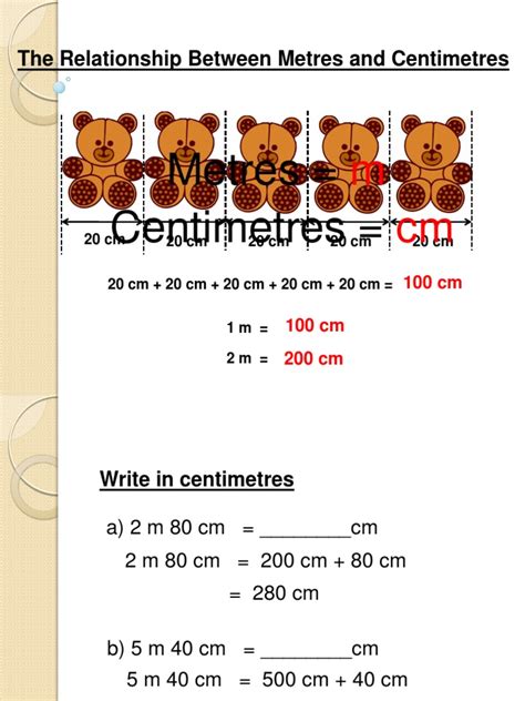 The Relationship Between Metres And Centimetres