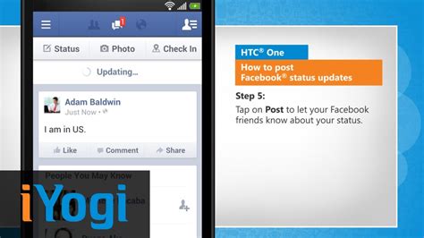 Post A Facebook Status Updates In Htc One Youtube