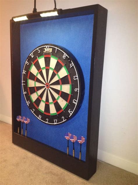 What do you guys think. LED LIGHTED Carolina Blue & Black Trim Dart Board Backboard Surround Dartboard Cabinet - Perfect ...