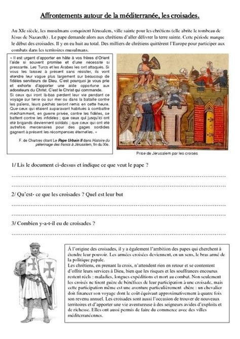 Evaluation Histoire Le Moyen Age Cm1 Aperçu Historique