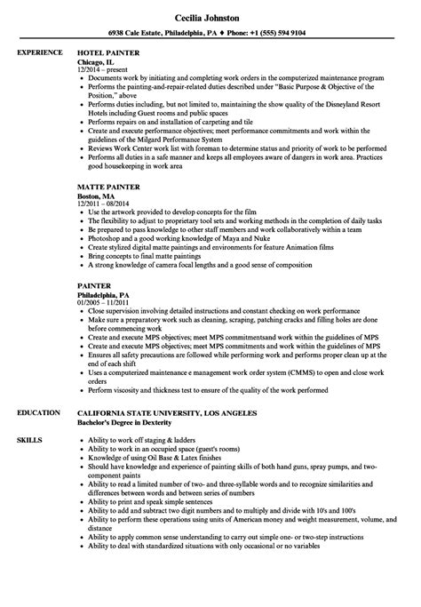 Resume format pick the right resume format for your situation. Painter Resume Sample | louiesportsmouth.com