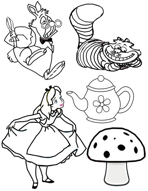 Alice In Wonderland Tea Party Coloring Pages Outside The Box Mad