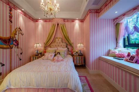 Bedroom pink striped background wall | Striped background ...