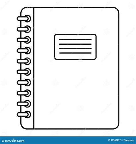 Spiral Notepad Icon Outline Stock Vector Illustration Of Line Close