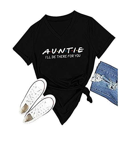 Auntie T Shirt Womens Cute Funny Graphic Aunt Vibes Shirt Aunt Ts Short Sleeve Tops