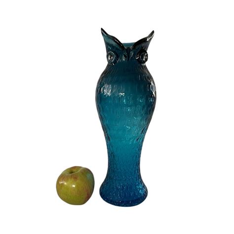 Mid Century Hand Blown Murano Glass Owl Vase Chairish