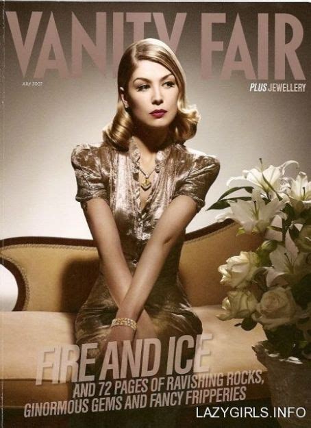 Rosamund Pike Vanity Fair Magazine 01 July 2007 Cover Photo United