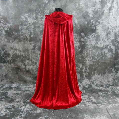Dark Red Velvet Hooded Cloak Little Red Riding Hood