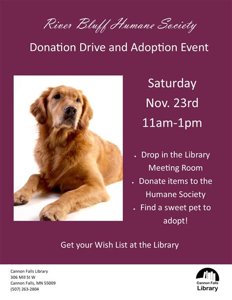 River Bluff Humane Society Donation Drive And Adoption Event Nov