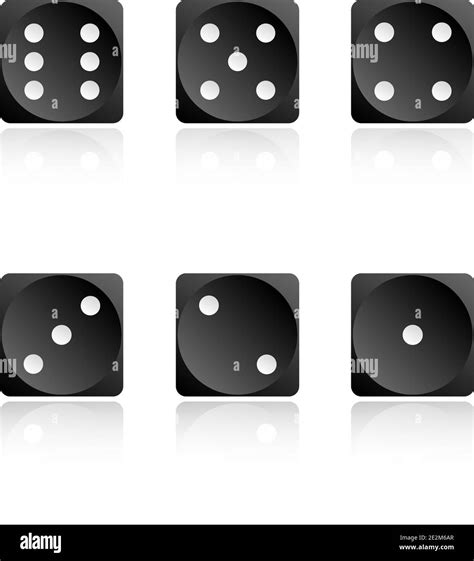 Set Of Dice Icons Dice With Glasses Shadow Vector Illustration Eps