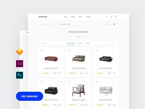 Adobe Xd Commerce Category Page Template Free Xd Templates