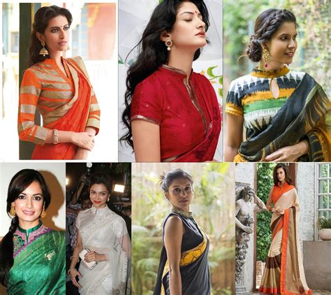 Classy Collar Neck Blouse Designs How To Style Saree With High Neck