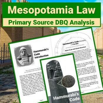 Ancient Mesopotamia Primary Source Dbq Hammurabi S Code Activity