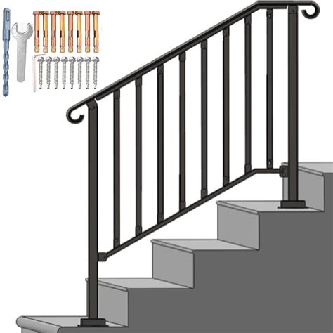 Buy Spaceeup Step Handrail Fit For 3 Or 4 Steps Wrought Iron Handrail