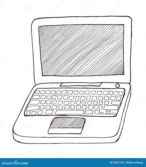 Laptop Black And White Stock Images Image 9957734