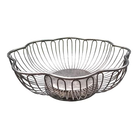 Mid Century Silver Plated Wire Bread Basket Chairish Bread Basket Vintage Bowls Best