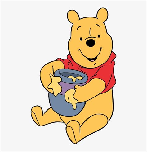 Pooh Face Sitting With Honey Pot - Winnie The Pooh Clipart Eating Honey