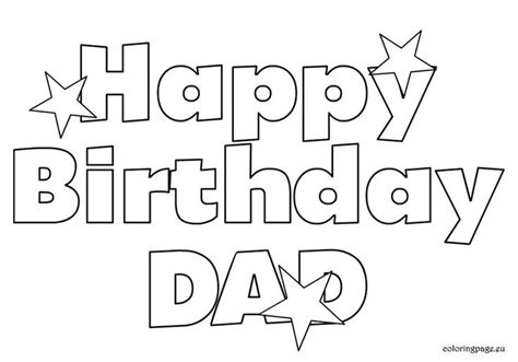 Happy Birthday Dad Free Coloring Page Happy Birthday