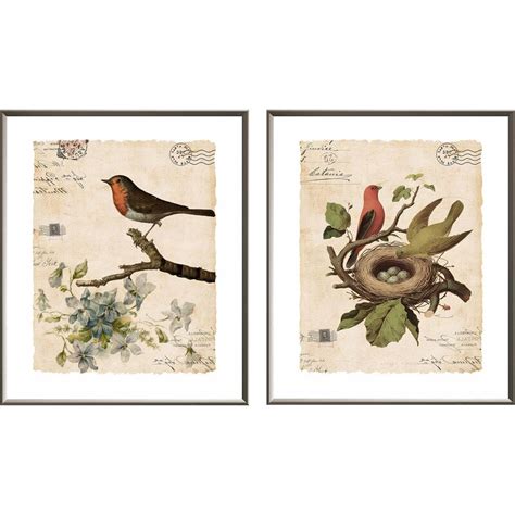 August Grove® Birds 2 Piece Framed Wall Art Set And Reviews Wayfair
