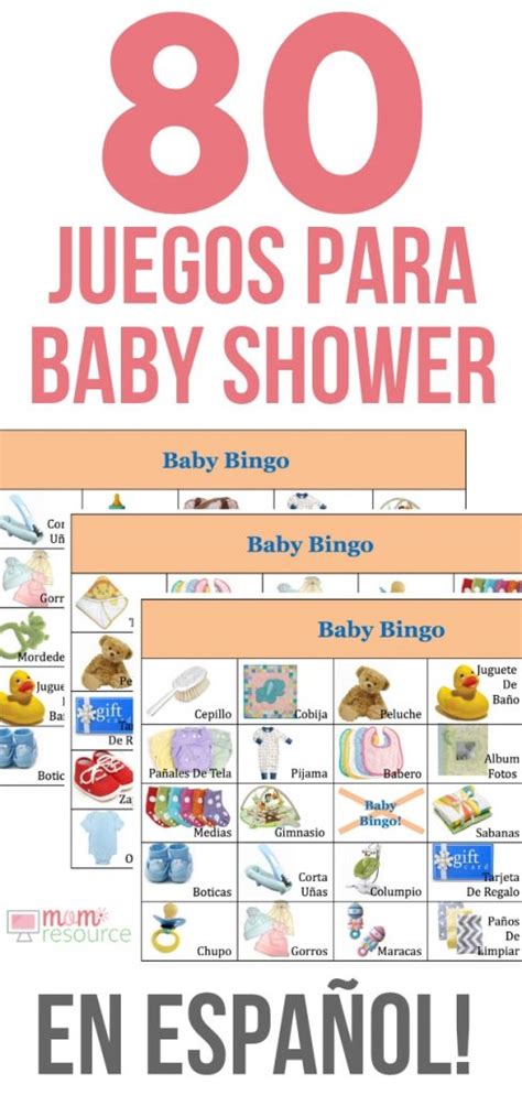 Juegos Para Baby Shower Bingo Para Baby Shower En Español