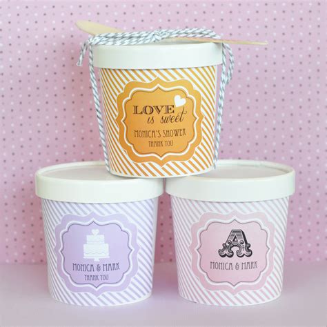This 5oz ice cream cup is suitable for a variety of uses. "Love is Sweet" Personalized Mini Ice Cream Containers ...