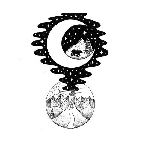 Mystical Moon Scene By Jillislay Blackworknow If You Would Like To