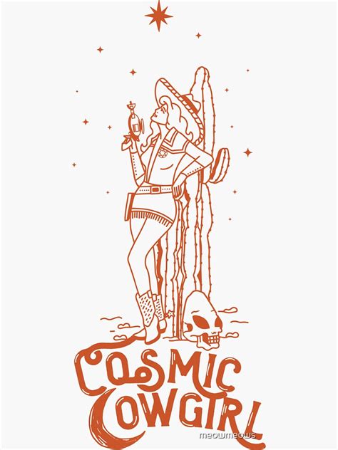 Cosmic Cowgirl Alien Hunter Graphic Sticker For Sale By Meowmeows