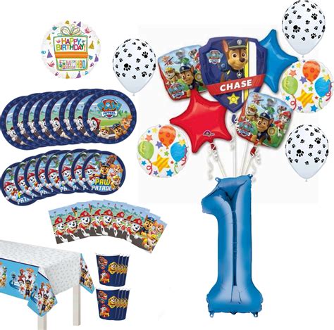 Paw Patrol Party Supplies 1st Birthday 8 Guest Table Setting
