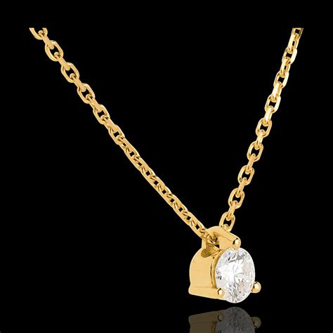 Solitaire Necklace Yellow Gold 0205 Carat Edenly Jewelery