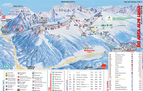 Ski Map Val Di Fiemme And Obereggen Italy