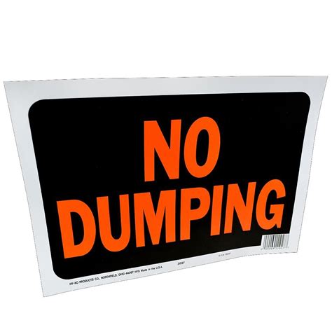 No Dumping No Dumping Sign Plastic No Dumping Sign