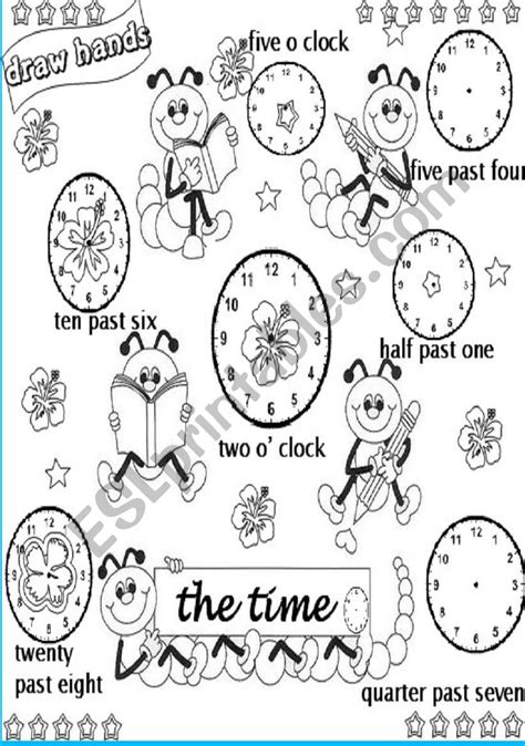 Draw The Hands On The Clocks Esl Worksheet By Angelamoreyra