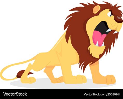 Cartoon Roaring Lion Royalty Free Vector Image