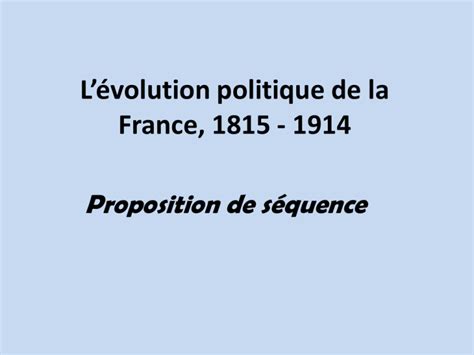 Évolution Politique En France 1815