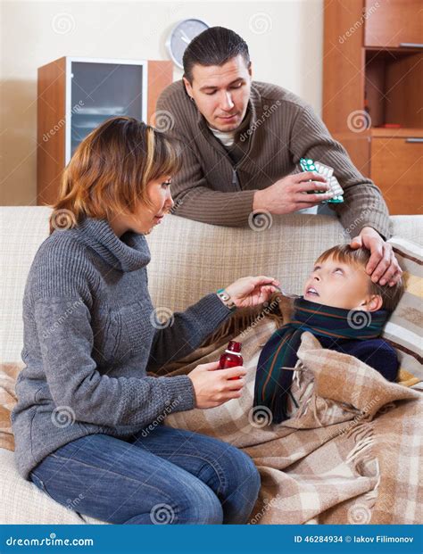Adult Parents Caring For Son Stock Photo Image 46284934