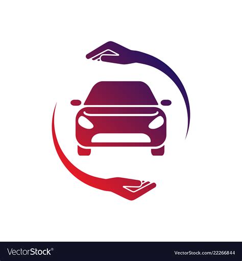 Car Logo With Circle Hand Colorful Logo Royalty Free Vector