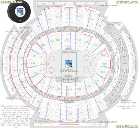 Madison Square Garden Seating Chart Rangers Hockey Large Plan