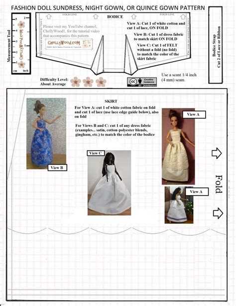 Lets Sew A Barbie Wedding Dress With Todays Free Printable PDF Sewing