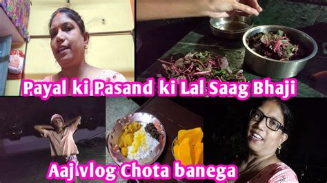 Payal Ki Pasand Ki Lal Saag Bhaji Aaj Vlog Chota Banega My First Vlog Summer Humidity
