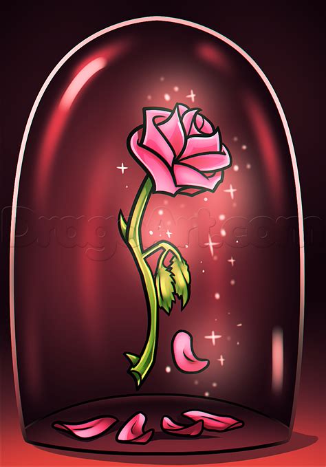 Beauty And The Beast Rose Drawing Step By Step Disney