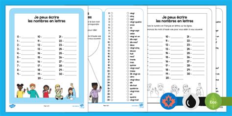 French Numbers 1-30 Worksheets