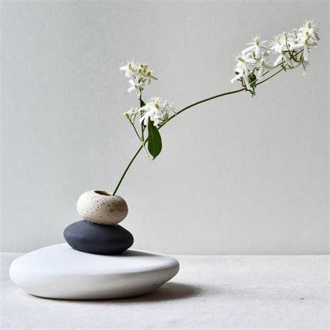 Zen Rocks Vase Stacked Stones In White And Black Porcelain And Etsy In