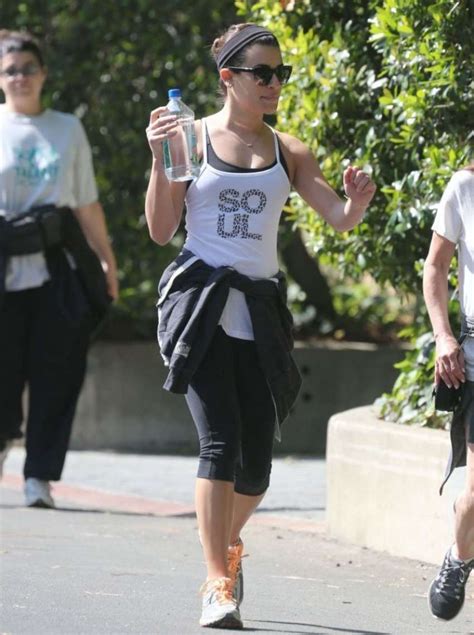 Lea Michele In Leggings Jogging In Hollywood Gotceleb