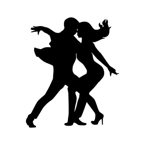Una Pareja De Bailarines De Salón Mujer Y Hombre Bailando Siluetas