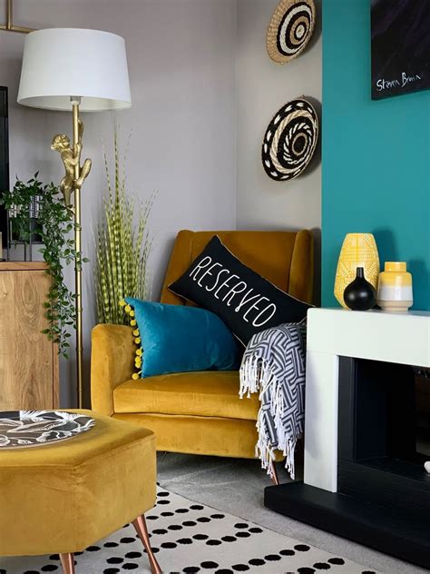 Teal Mustard And Grey Living Room Evelynphipps