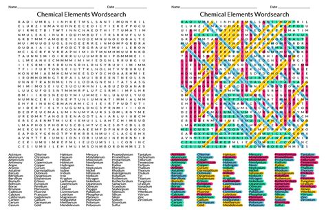 Element Word Search Activity