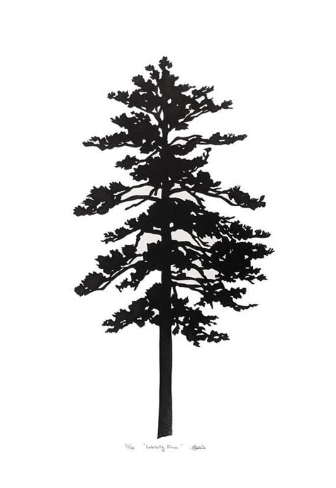 Loblolly Pine Tree Linocut Etsy Pine Tree Silhouette Pine Tree