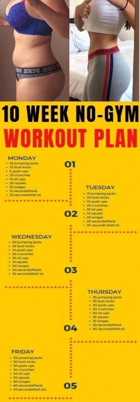 Follow this 10 day plan for results: The 10 Week No-Gym Home Workout Plans in 2020 | 10 week no ...