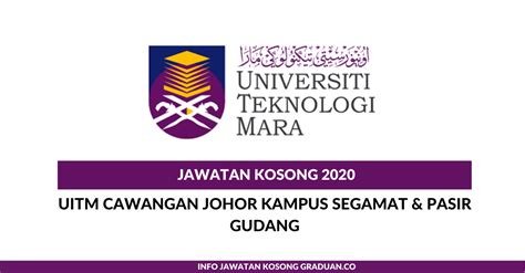 Permohonan jawatan kosong pensyarah uitm johor kini dibuka. Permohonan Jawatan Kosong UiTM Cawangan Johor Kampus ...