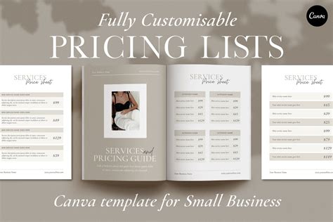 Price List Templates Services And Pricing Guide Template Etsy